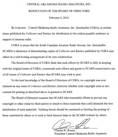 CORA Resolution